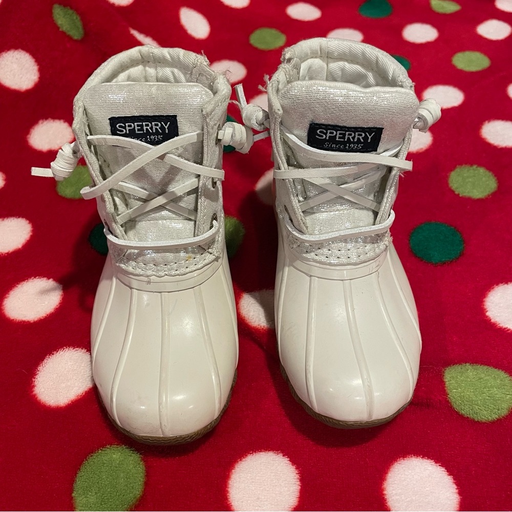 Sperry Kids White Duck Boots